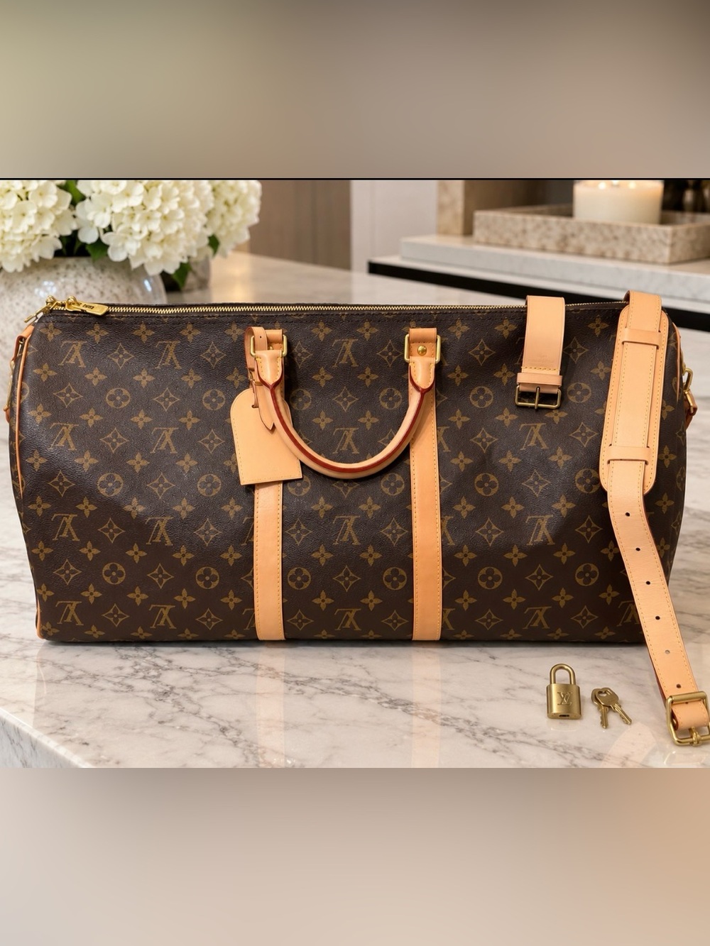 Louis Vuitton Keepall Bandoulière 55 Monogram Travel Bag ✨